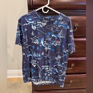 Polo by Ralph Lauren Navy Blue Tropical Graphic Short Sleeve Tee